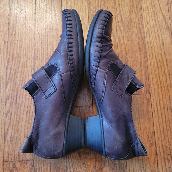 Remonte Dorndorf Brown Leather Shoes 38 Comfort 7 7.5 Ankle Boots Bootie Heels - Picture 9 of 9